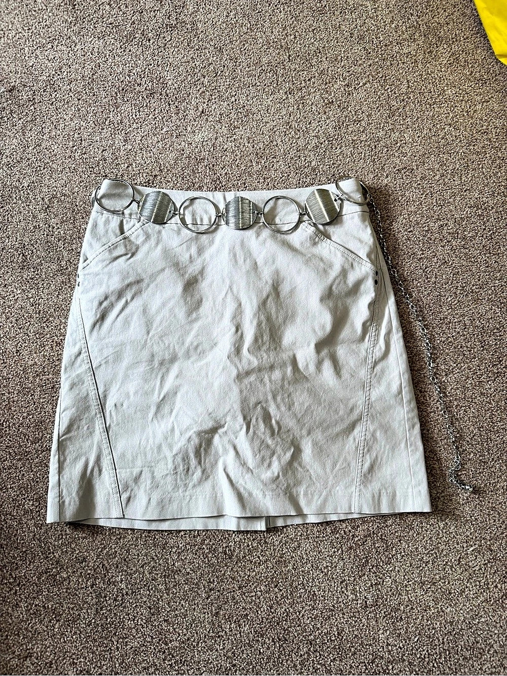 Northern Reflections Chain Detail Mini Skirt in Gray